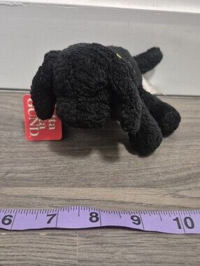 Gund Rare Little Puddles Black Lab Puppy Dog 5" #1479 Red Collar Plush NWT